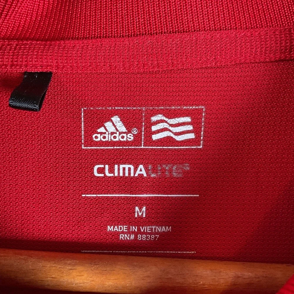 Adidas Polo Shirt Mens Medium Red 2014 US Open Pinehurst No 2 Climalite P78572